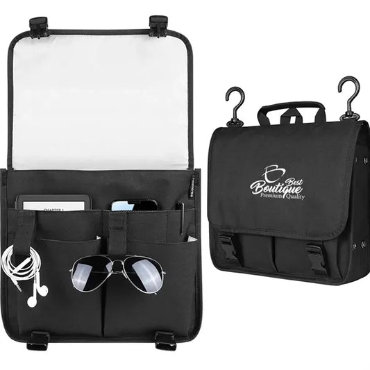 Expandable Airplane Seat Back Organizer with Storage Pockets