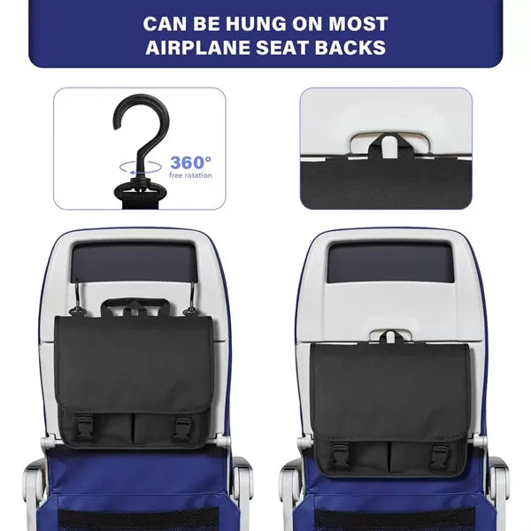 Expandable Airplane Seat Back Organizer with Storage Pockets