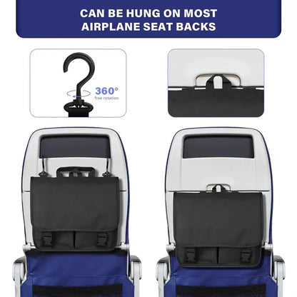 Expandable Airplane Seat Back Organizer with Storage Pockets