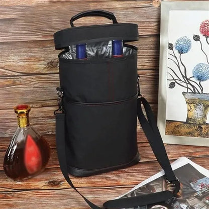 Insulated Wine Bottle Cooler Bag with Shoulder Strap