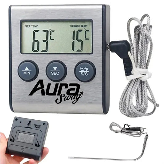 Digital Cooking Thermometer with Stainless Steel Probe
