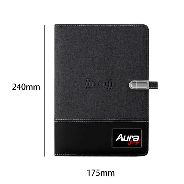 Custom LED Logo Journals with Wireless Charging Power Bank