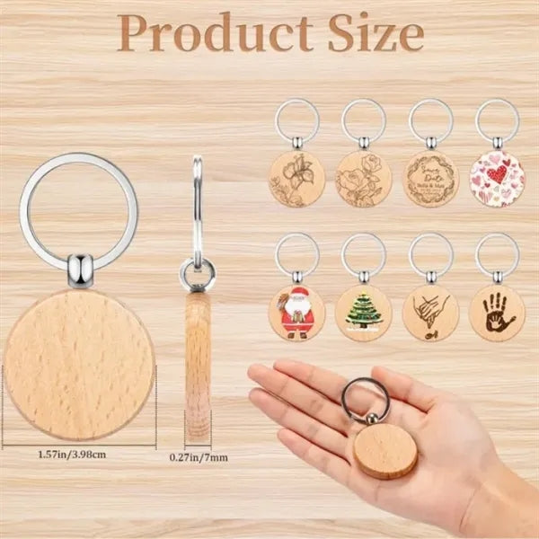 Wooden Custom Keychain for Laser Engraving