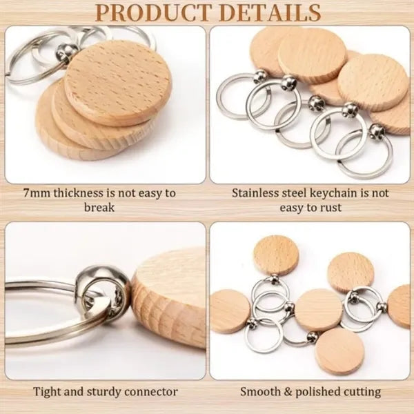 Wooden Custom Keychain for Laser Engraving