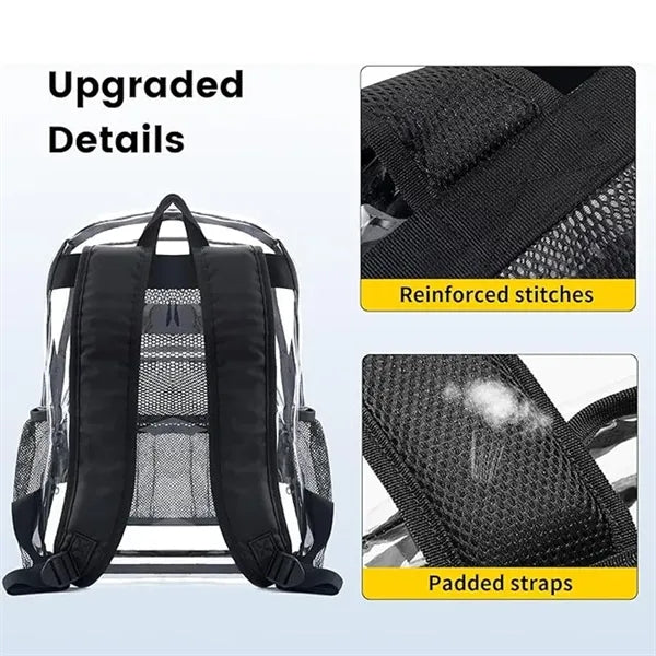 PVC Transparent Backpack Large Clear Book Bag