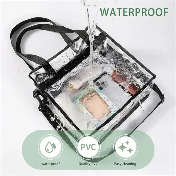 Clear Tote Bag Stadium Approved With Zipper Closure