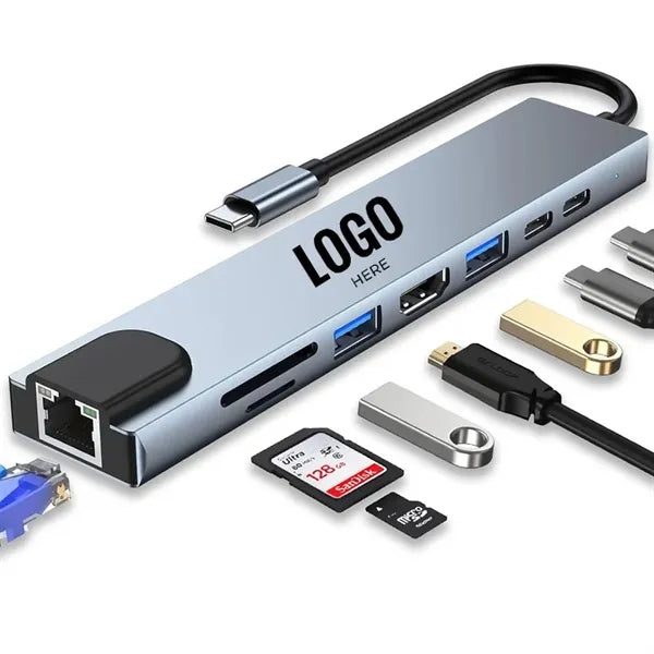 8-in-1 USB C Hub Multi-Port Adapter