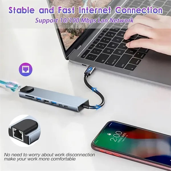 8-in-1 USB C Hub Multi-Port Adapter