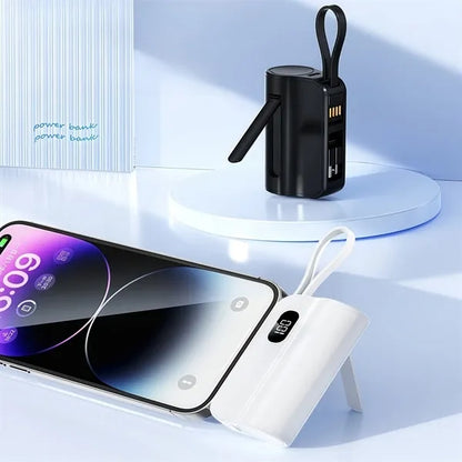10000mAh 3-In-1 Fast Charger Built-In Plug Phone Stand
