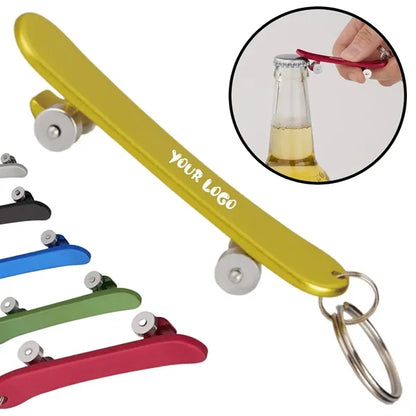 Skateboard Shape Bottle Opener w/ Key Chain
