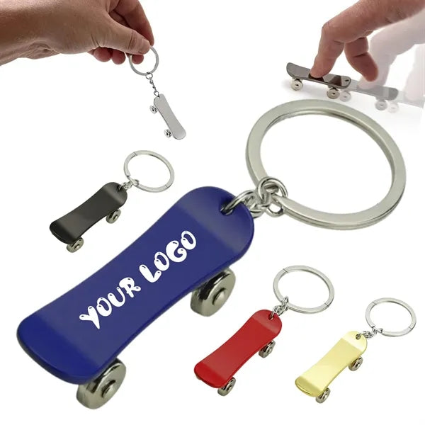 Skateboard Shape Bottle Opener w/ Key Chain