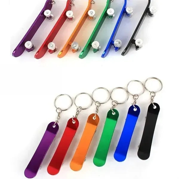 Skateboard Shape Bottle Opener w/ Key Chain