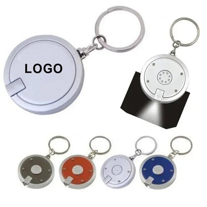 Round Flashlight w/Super Bright LED & Swivel Key Chain