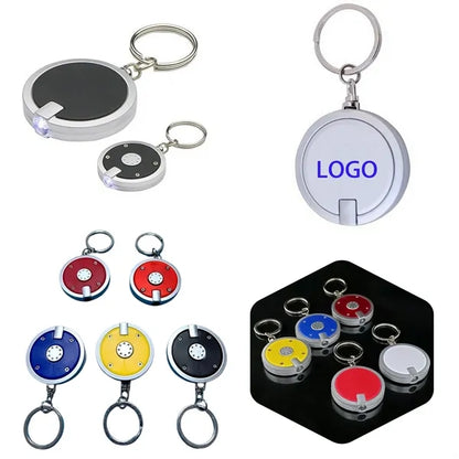 Round Flashlight w/Super Bright LED & Swivel Key Chain