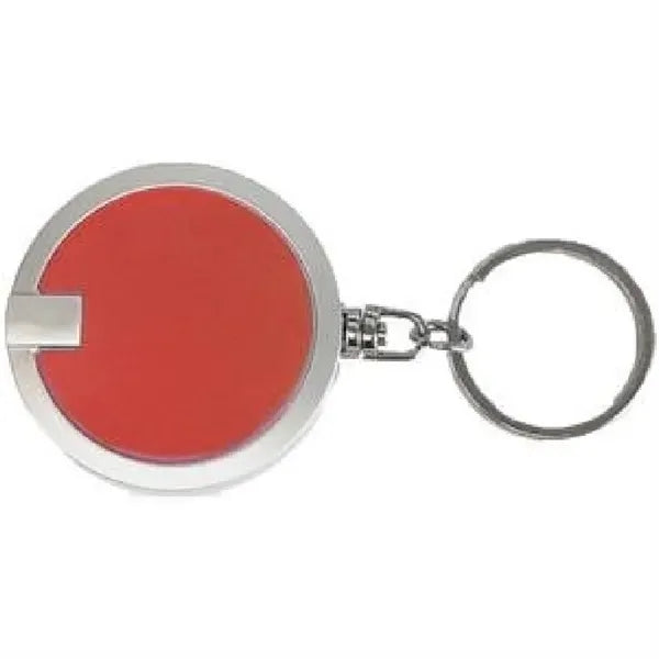 Round Flashlight w/Super Bright LED & Swivel Key Chain