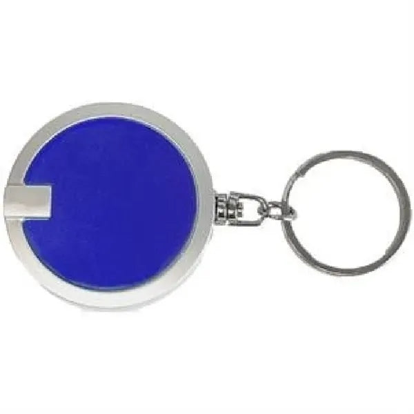 Round Flashlight w/Super Bright LED & Swivel Key Chain
