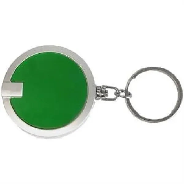 Round Flashlight w/Super Bright LED & Swivel Key Chain