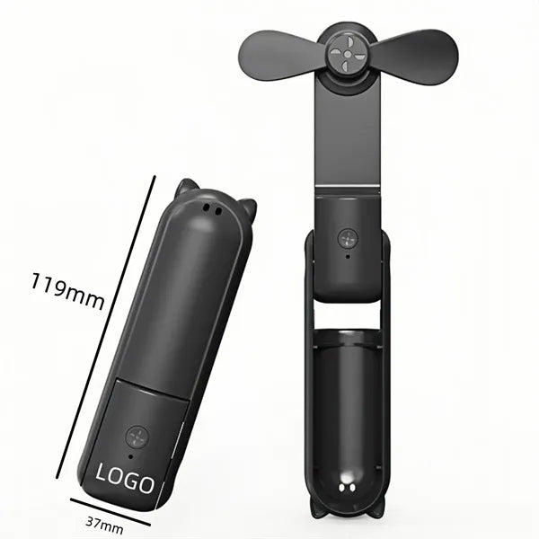 Mini Handheld Foldable Fan Power Bank 3 Speed Soft Blade Rec