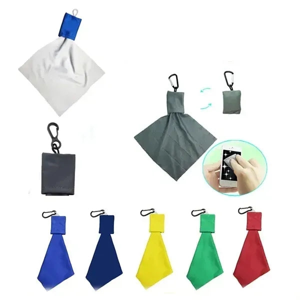Eyeglasses Cleaning Microfiber Cloth Keychain Pouch