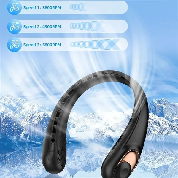 Bladeless Neck Fan 360 Cooling Portable Hands Free Quiet Air
