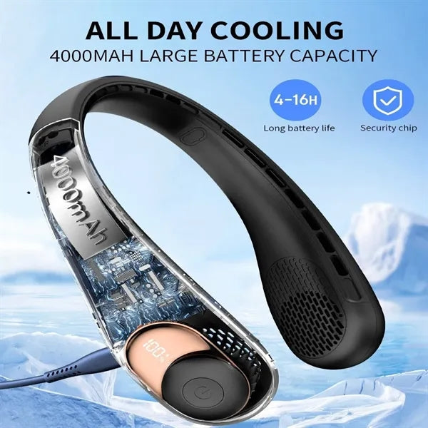 Bladeless Neck Fan 360 Cooling Portable Hands Free Quiet Air
