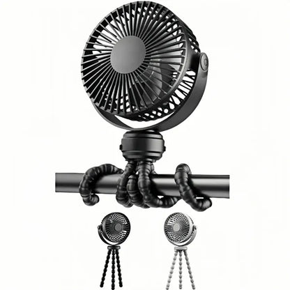 Baby-Safe Quiet 3-Speed Clip-On Fan With Power Bank