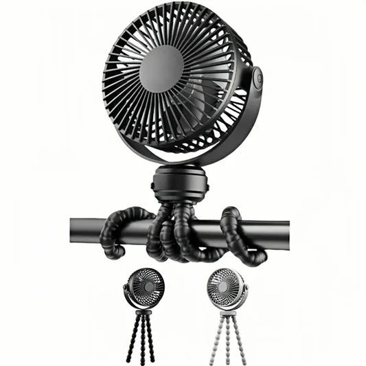 Baby-Safe Quiet 3-Speed Clip-On Fan With Power Bank