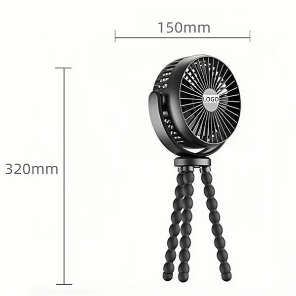 Baby-Safe Quiet 3-Speed Clip-On Fan With Power Bank