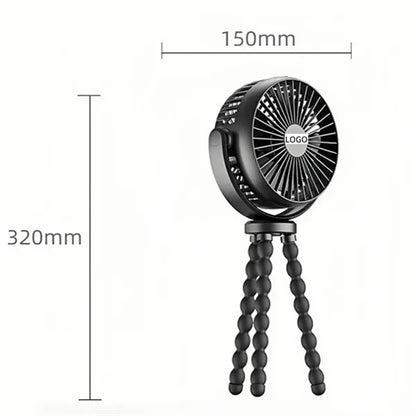 Baby-Safe Quiet 3-Speed Clip-On Fan With Power Bank