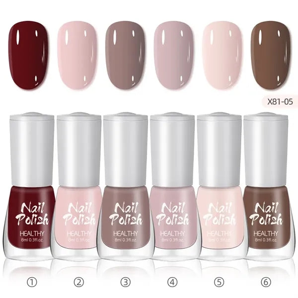 3 In 1 Rubber Base Gel Strengthening Nail Polish 6 Colors