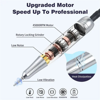Professional Electric Nail Drill Machine For Acrylic Gel Nai