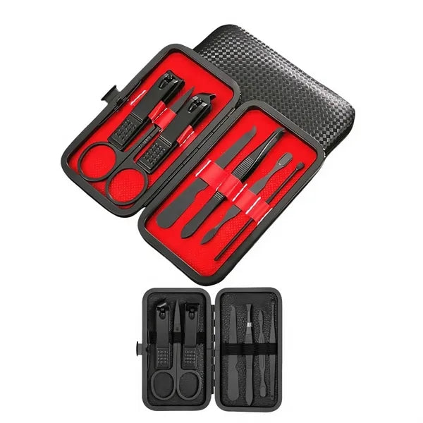 Premium Men's Manicure Set 7pc Stainless Steel Travel Groomi