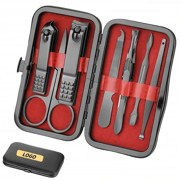 Premium Men's Manicure Set 7pc Stainless Steel Travel Groomi