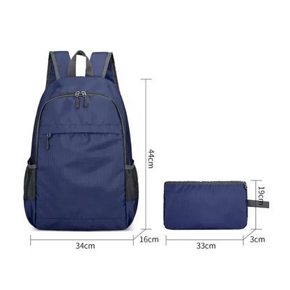 Foldable Lightweight Backpack W/ Zipper and Mesh Side Pocket