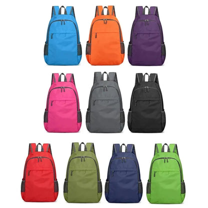Foldable Lightweight Backpack W/ Zipper and Mesh Side Pocket