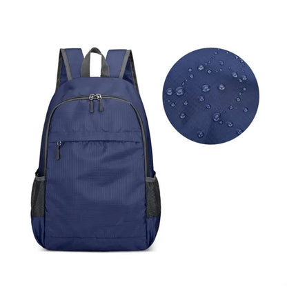 Foldable Lightweight Backpack W/ Zipper and Mesh Side Pocket
