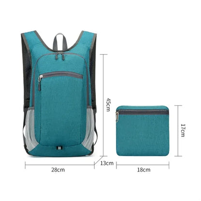 Lightweight Foldable Travel Backpack W/ Zipper Side Pocket