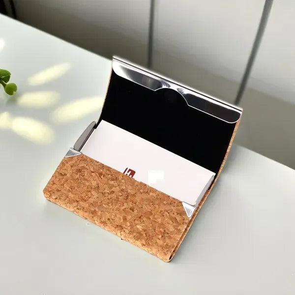 Cork-Textured Business Card Holder