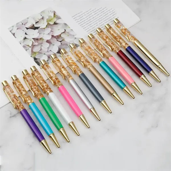 Metal Crystal Gold Leaf Pen