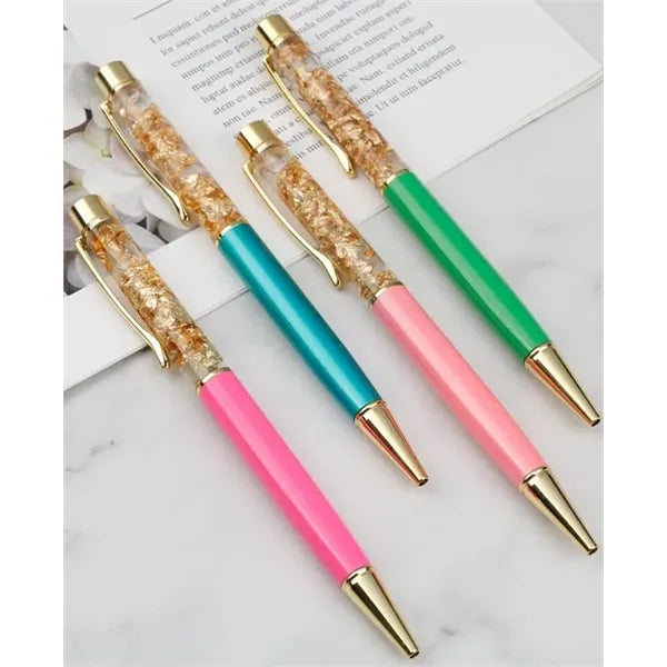 Metal Crystal Gold Leaf Pen