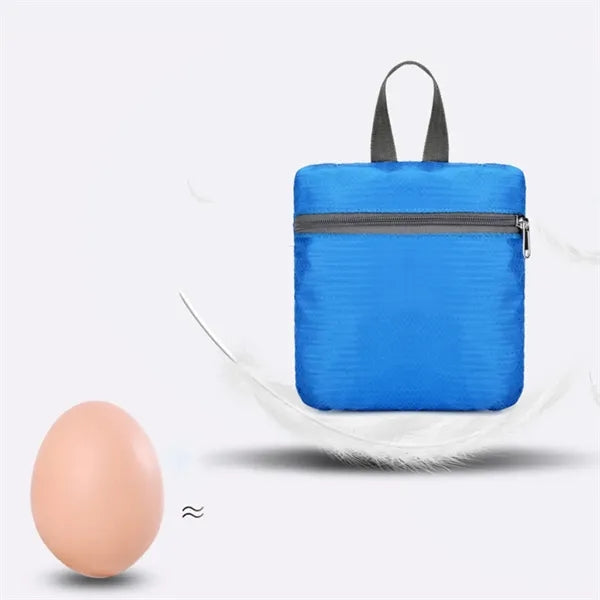 Lightweight Foldable Backpack W/ Zipper and Mesh Side Pocket