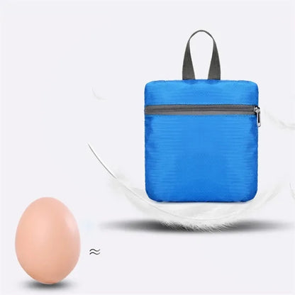 Lightweight Foldable Backpack W/ Zipper and Mesh Side Pocket
