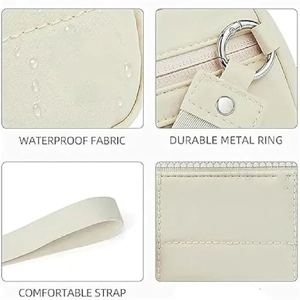 Women's Wristlet Travel Nylon Wallet with 3 Zipper Purse