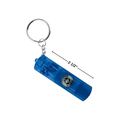 Mini Portable LED Key Light 4 in 1 Whistle Compass