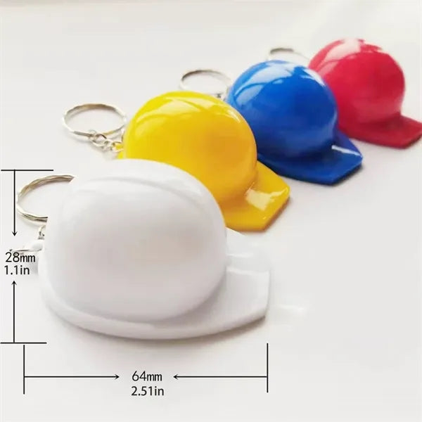 Mini Construction Helmet Keychain Plastic Hat Bottle Opener