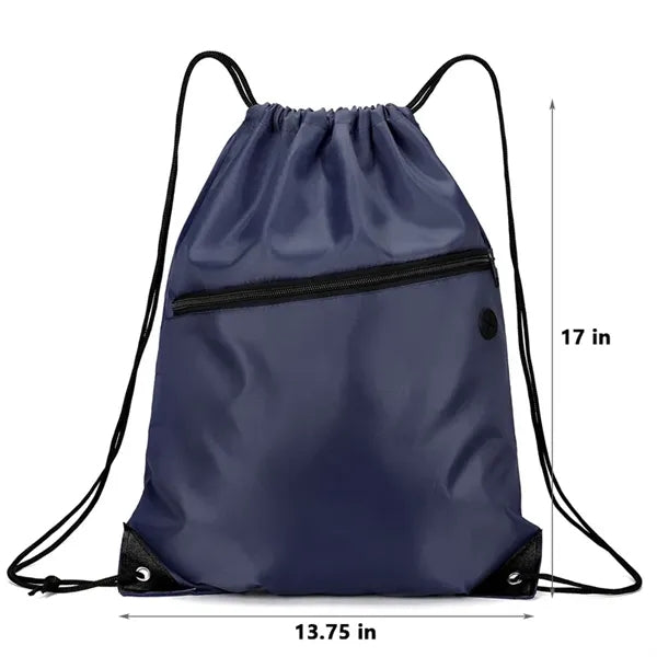 Drawstring Backpacks With Front Pocket and Earphone Hole
