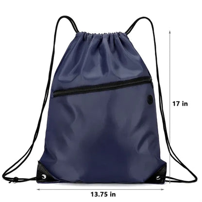 Drawstring Backpacks With Front Pocket and Earphone Hole