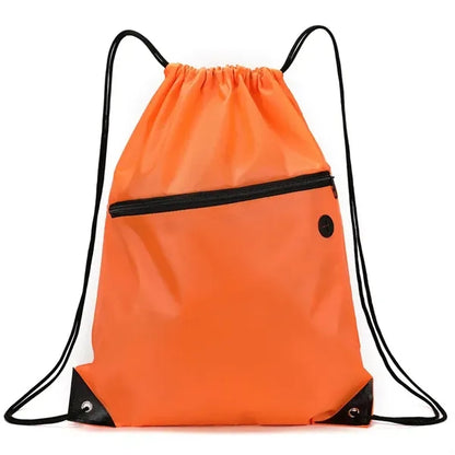 Drawstring Backpacks With Front Pocket and Earphone Hole