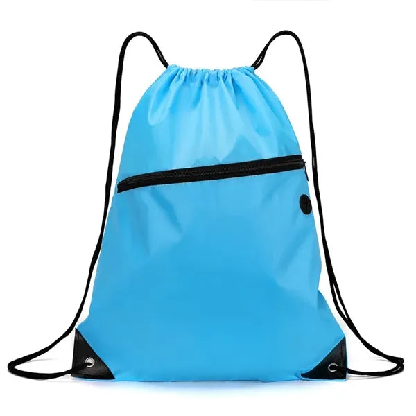 Drawstring Backpacks With Front Pocket and Earphone Hole