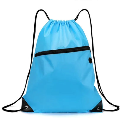 Drawstring Backpacks With Front Pocket and Earphone Hole